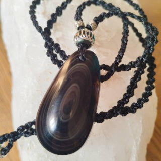 Pendentif obsidienne noire