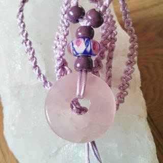 Pendentif quartz rose